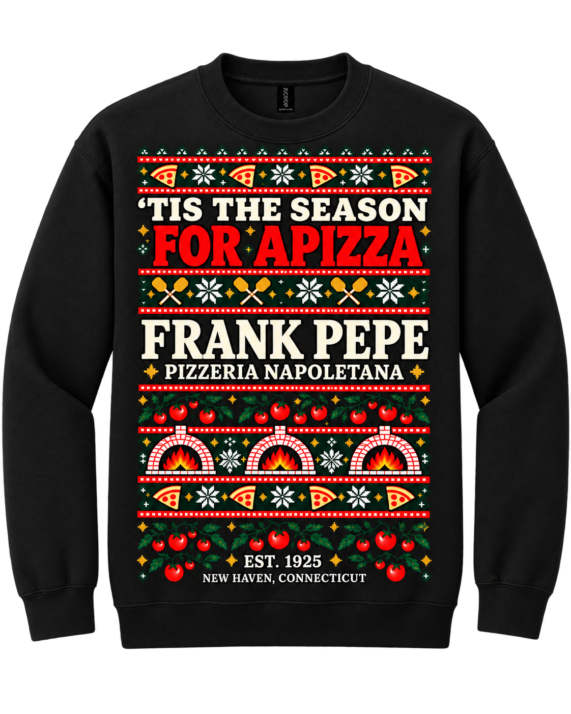 ’Tis the Season for Apizza Ugly Sweater Holiday Crewneck Sweatshirt